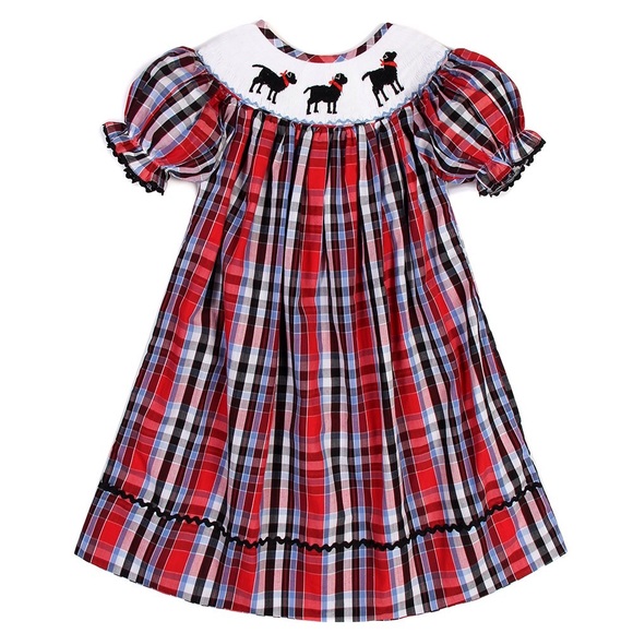 Smocked Bishop Dress- Labrador Dog - Picture 3 of 5